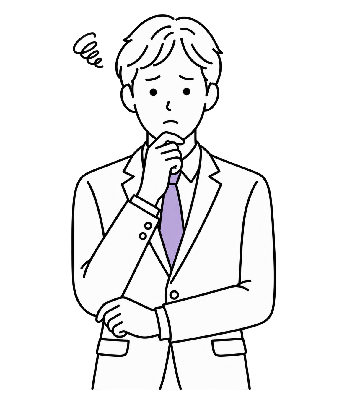 広告計測の料金について正面を向いて悩む男性